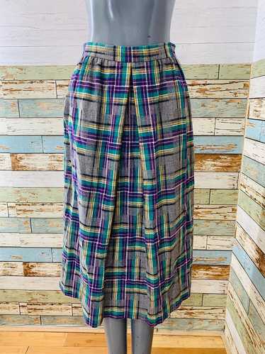 80’s Tartan Wool Skirt Long Length By Jack Winter… - image 1