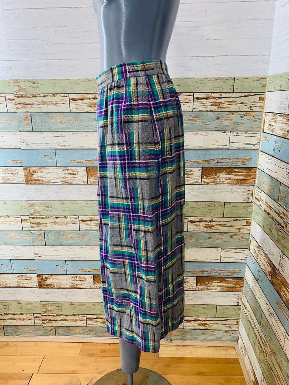 80’s Tartan Wool Skirt Long Length By Jack Winter… - image 3