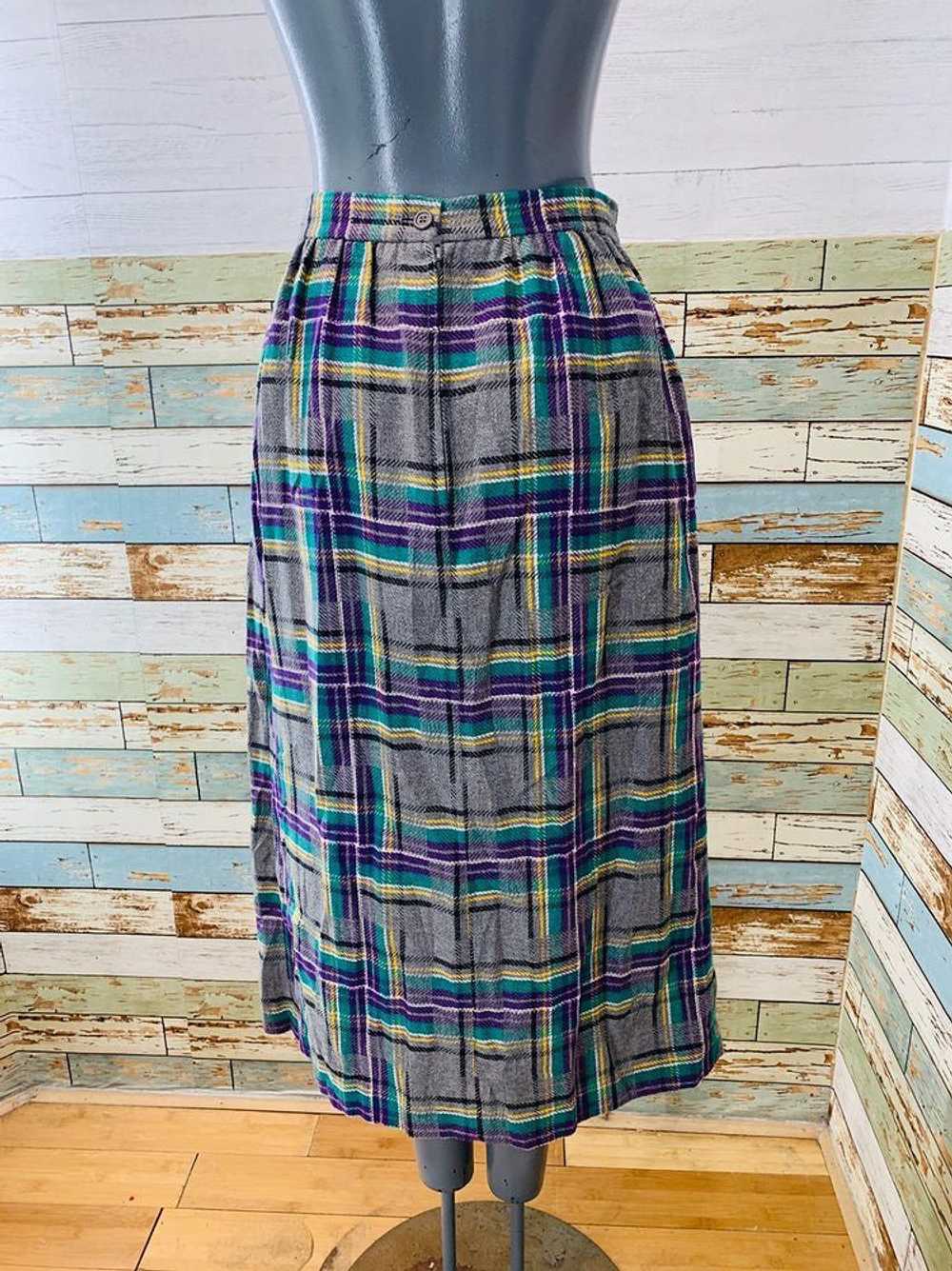 80’s Tartan Wool Skirt Long Length By Jack Winter… - image 4