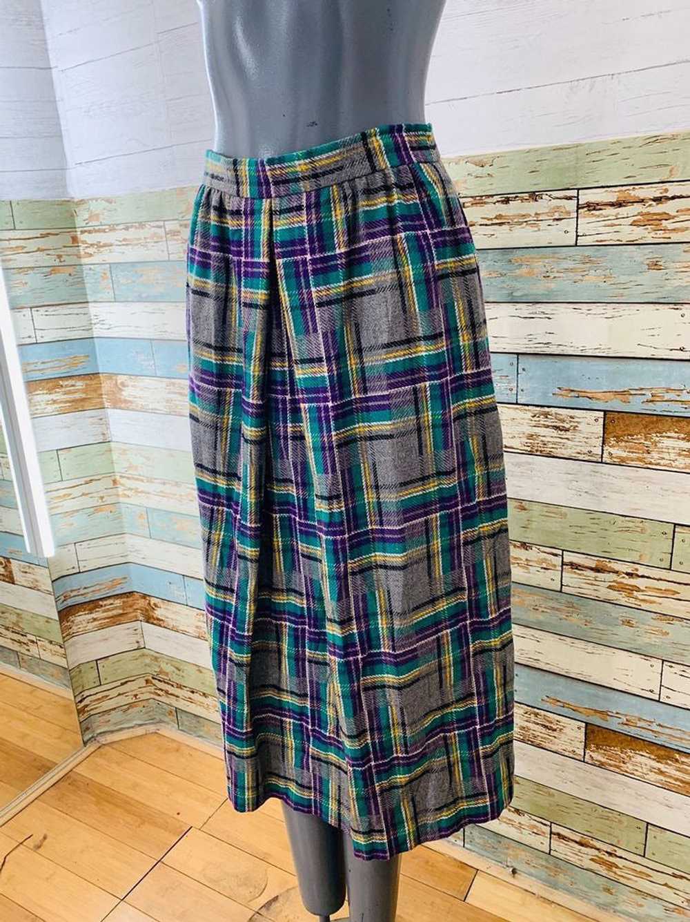 80’s Tartan Wool Skirt Long Length By Jack Winter… - image 6