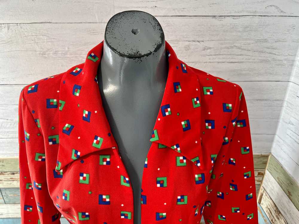70’s Multicolored Open Cardigan Long Sleeve Blouse - image 3
