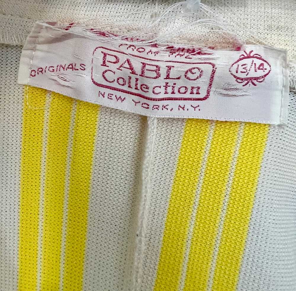 70’s Off White & Yellow Stripes Blazer By Pablo C… - image 8