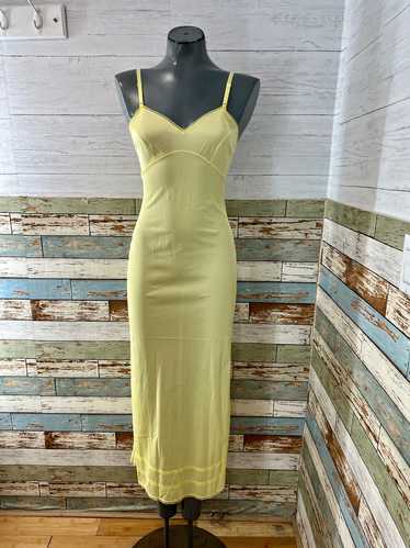 70’s Pale Yellow Long Slip Dress