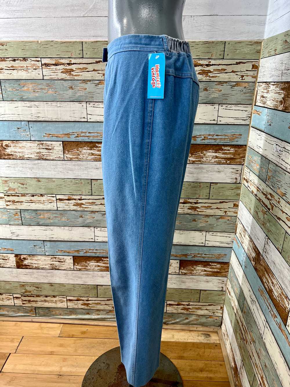 80’s Light Blue Denim Slacks Style Pants - image 4