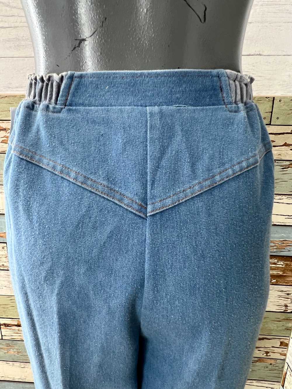 80’s Light Blue Denim Slacks Style Pants - image 5