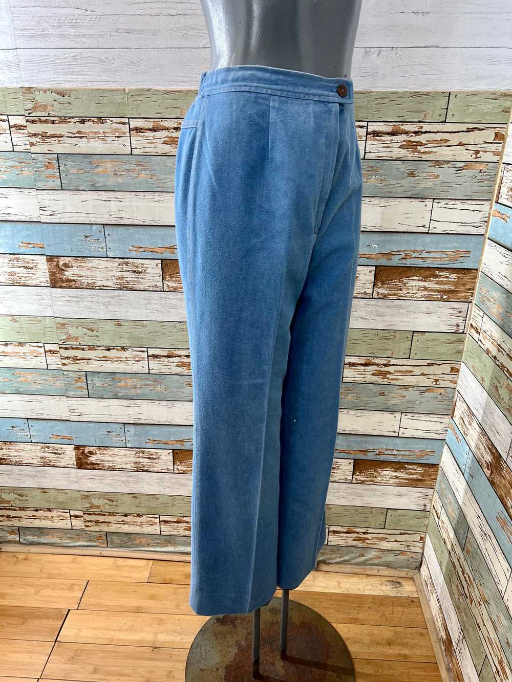80’s Light Blue Denim Slacks Style Pants - image 6