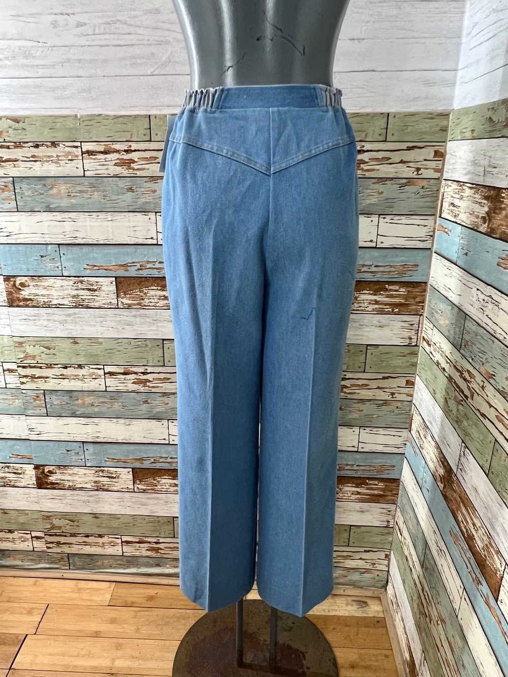 80’s Light Blue Denim Slacks Style Pants - image 7