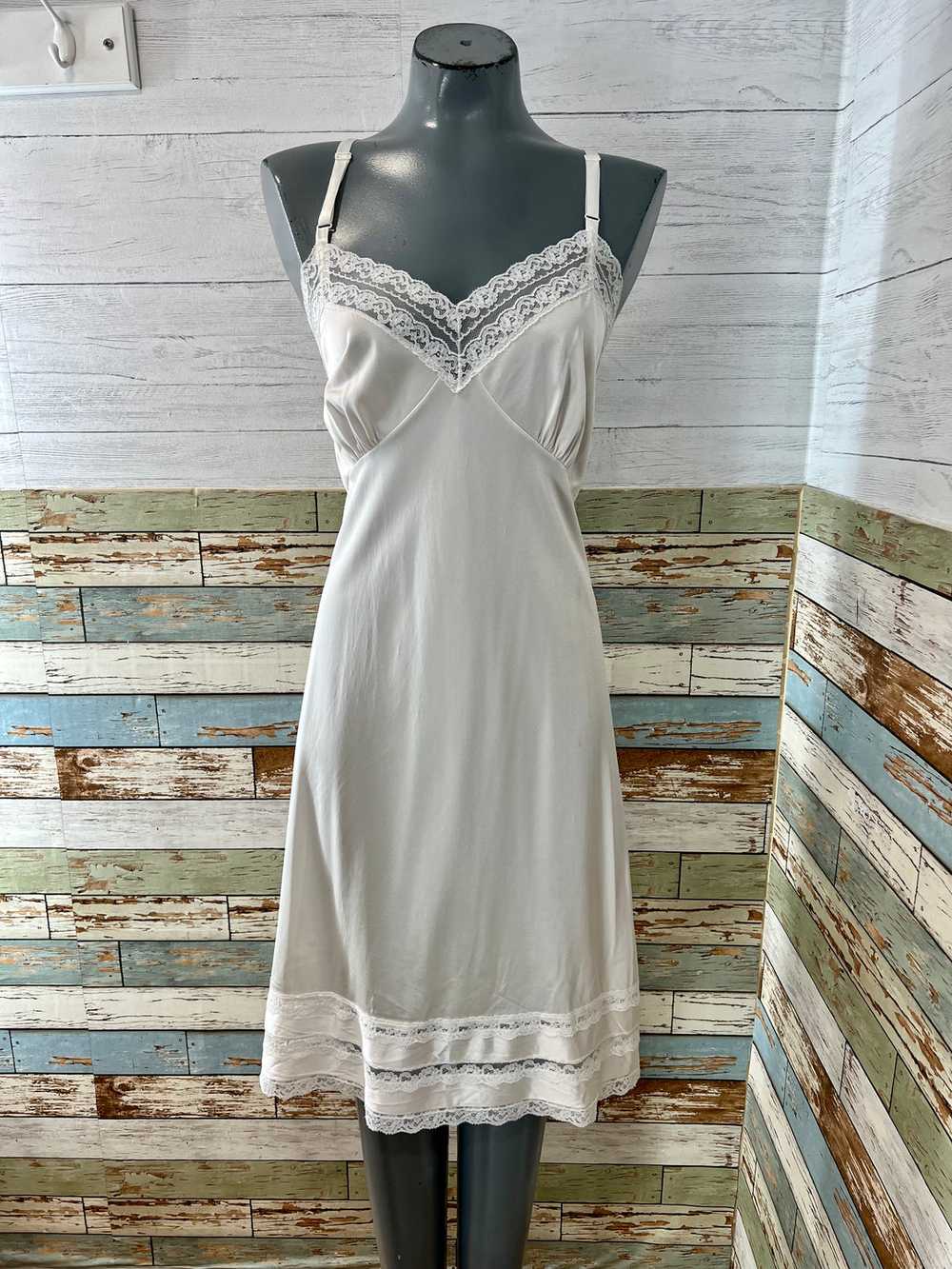 80’s Off White Slip Dress - image 1