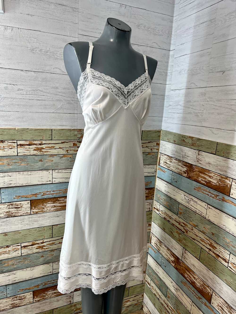 80’s Off White Slip Dress - image 2