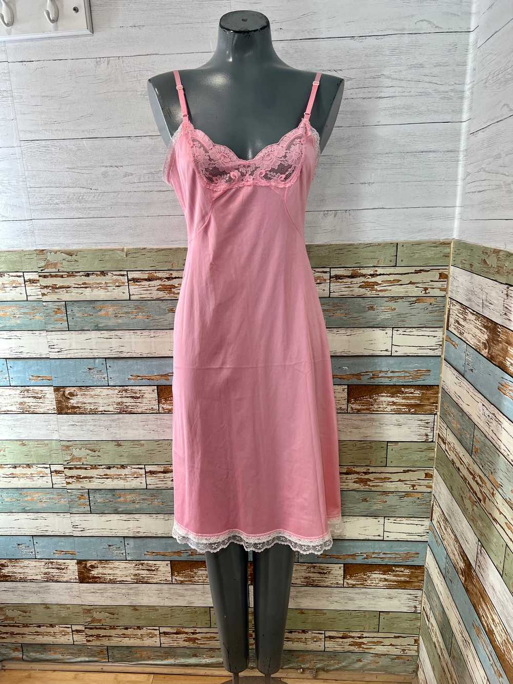 70’s Pink Slip Dress - image 1