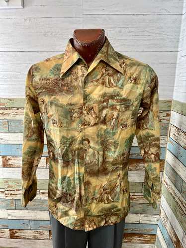 70’s Renascence Print with Long Sleeve Shirt