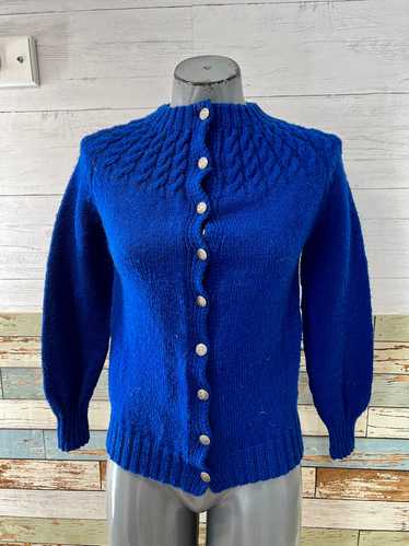 70’s Royal Blue Knit Cardigan