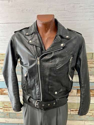 80’s Black Leather Bikers Jacket by Putnam Leather