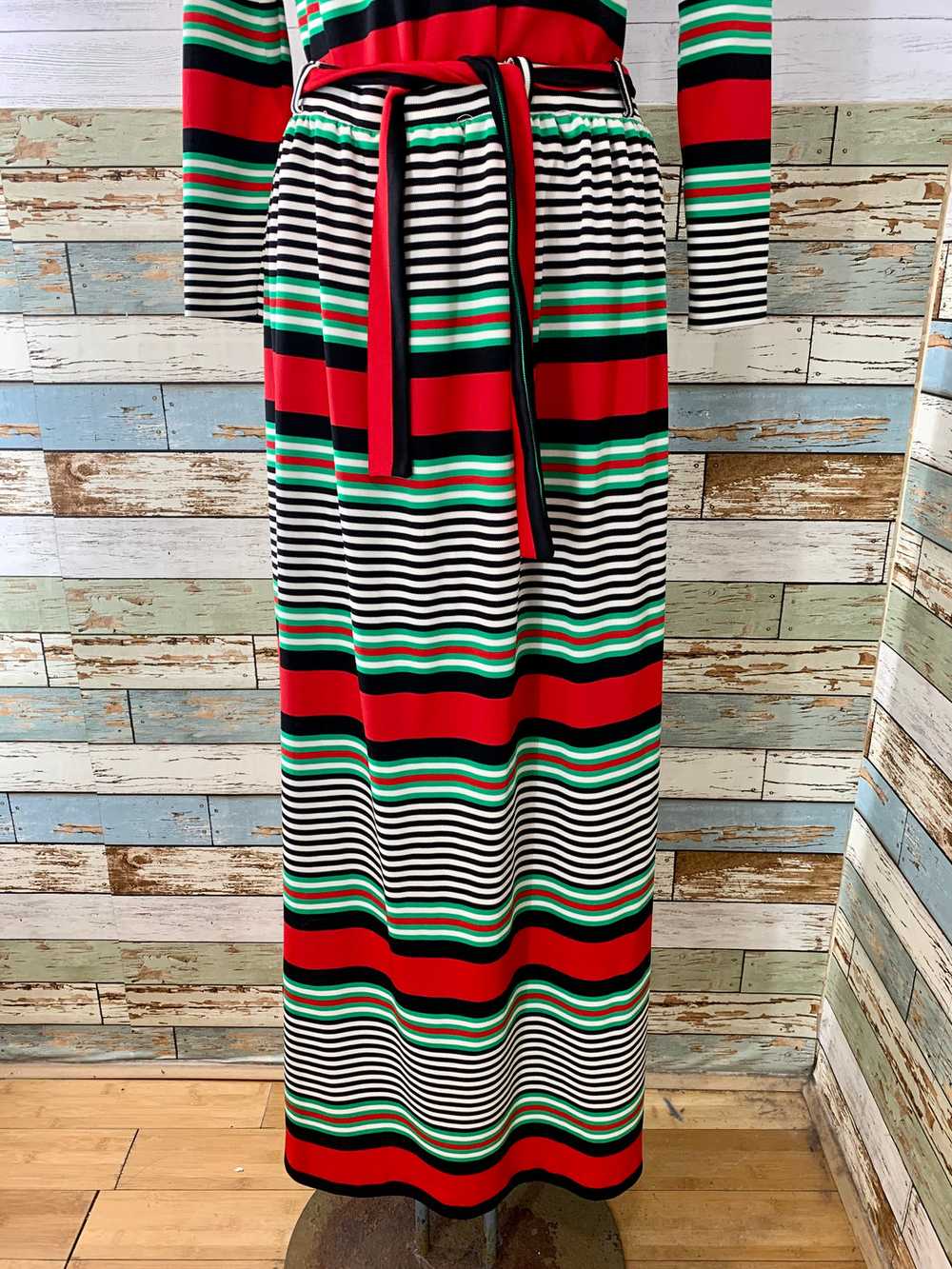 70’s Stripe Three Piece Skirt Top, & Scarf Set - image 5