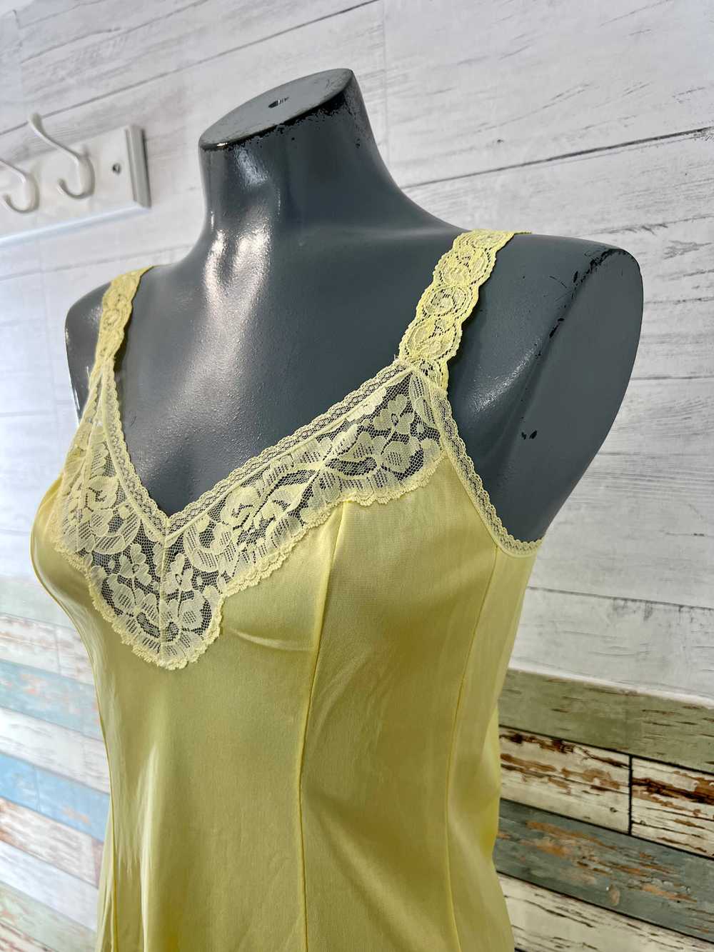 70’s Yellow Slip Dress with Lace - image 4