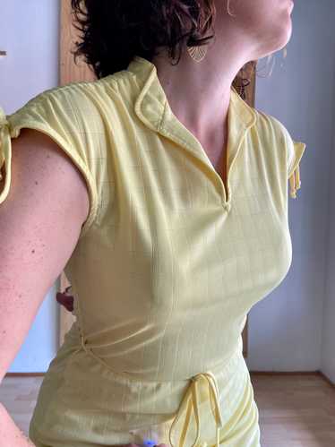 1970s Butter Yellow Arlene Andrews Dress (M/L)