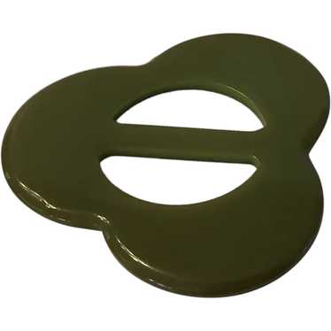Green Bakelite Belt Buckle or Scarf Slide