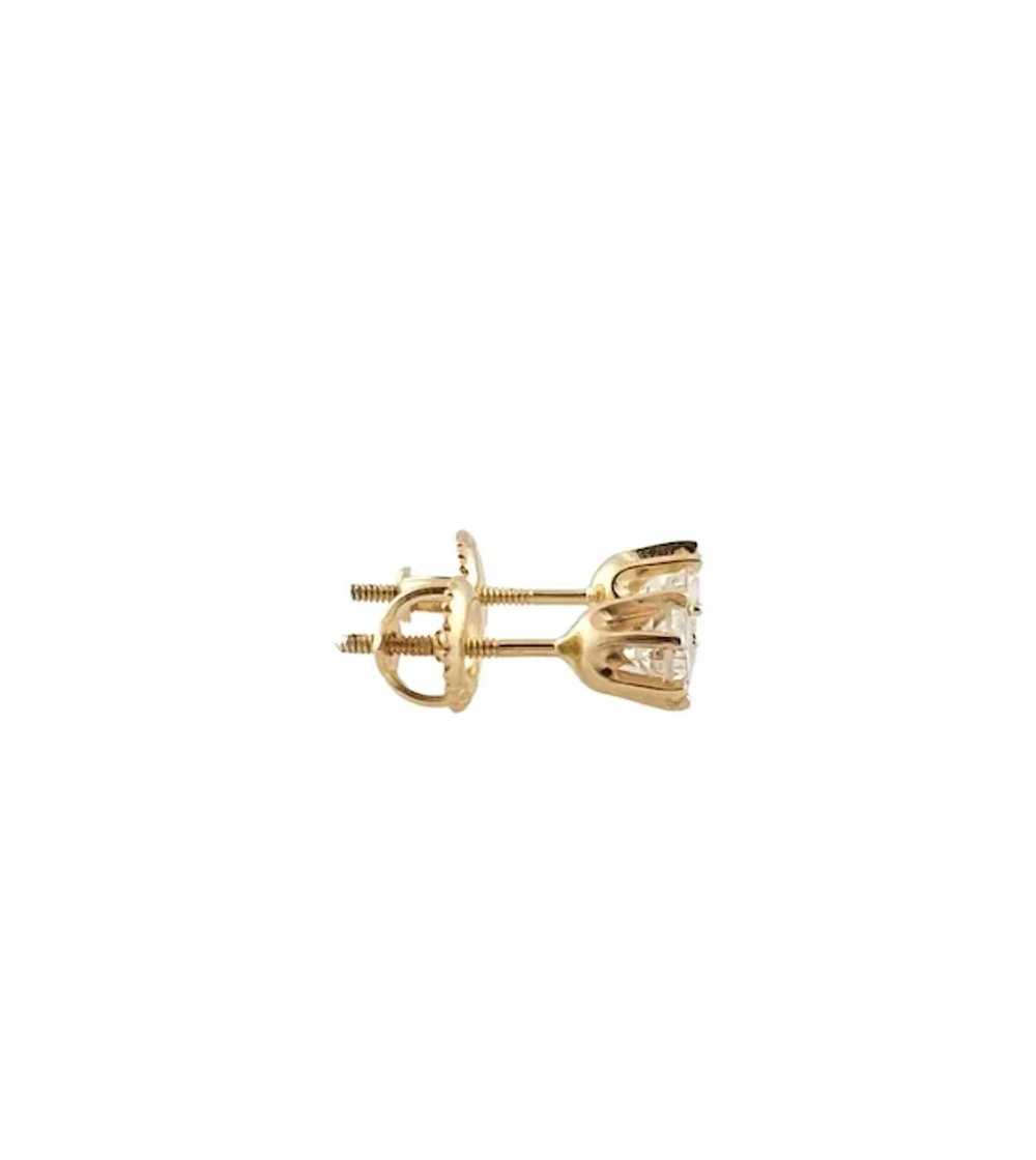 VIntage 14 Karat Yellow Gold Diamond Stud Earrings - image 3