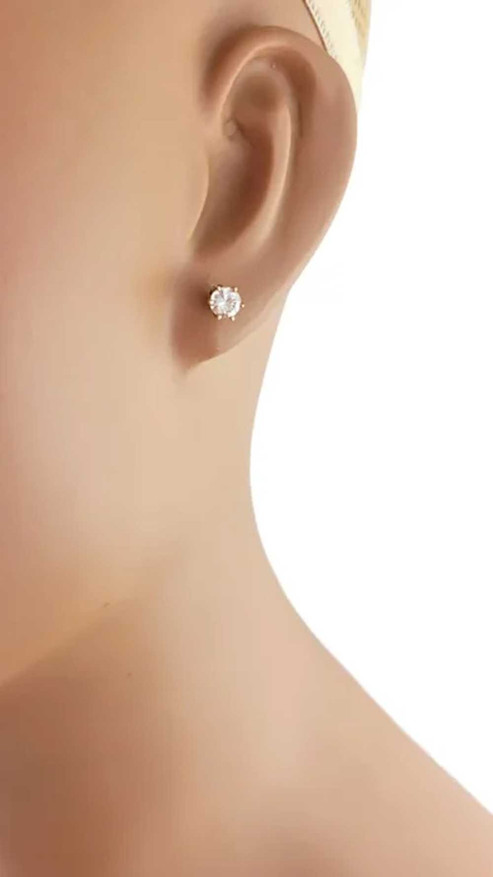 VIntage 14 Karat Yellow Gold Diamond Stud Earrings - image 9