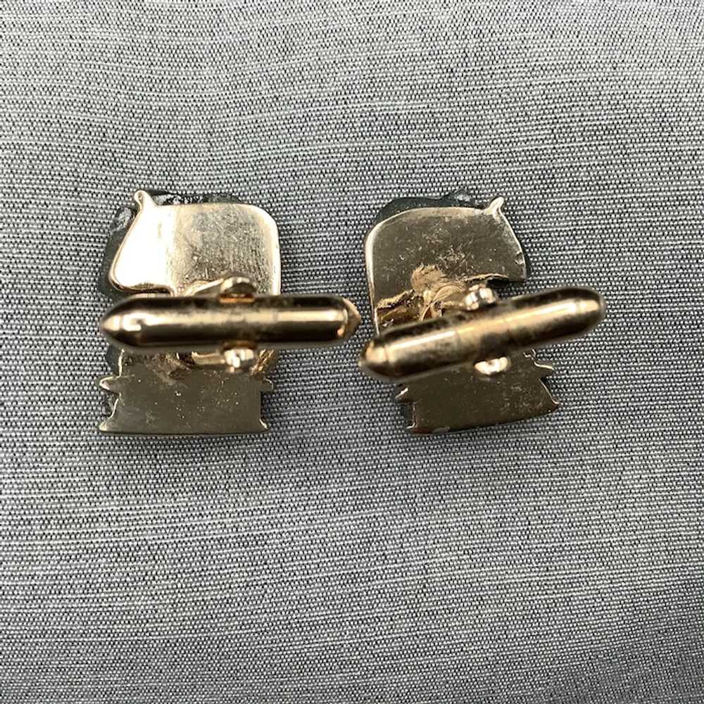 Cufflinks with Deep Green Horse Head / Knight Che… - image 4