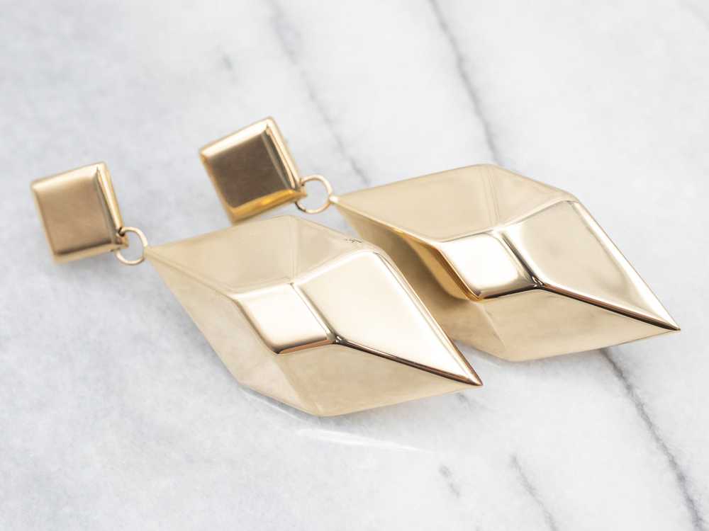 Geometric Gold Drop Earrings - image 1