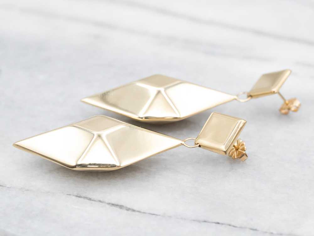 Geometric Gold Drop Earrings - image 2