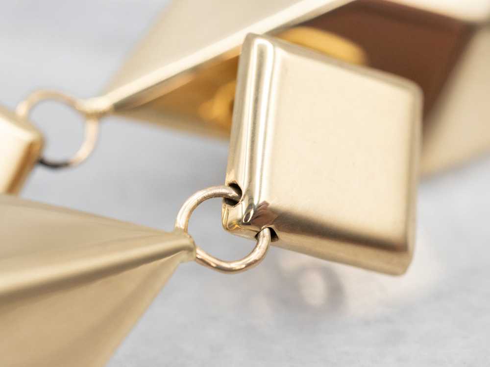 Geometric Gold Drop Earrings - image 3