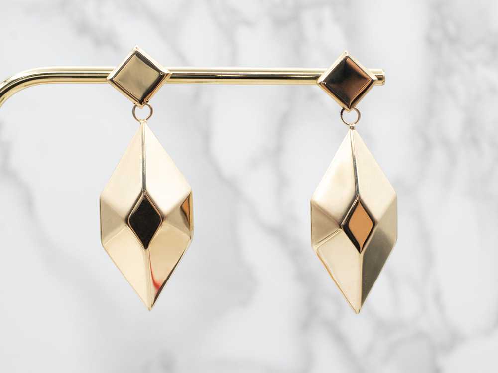 Geometric Gold Drop Earrings - image 5
