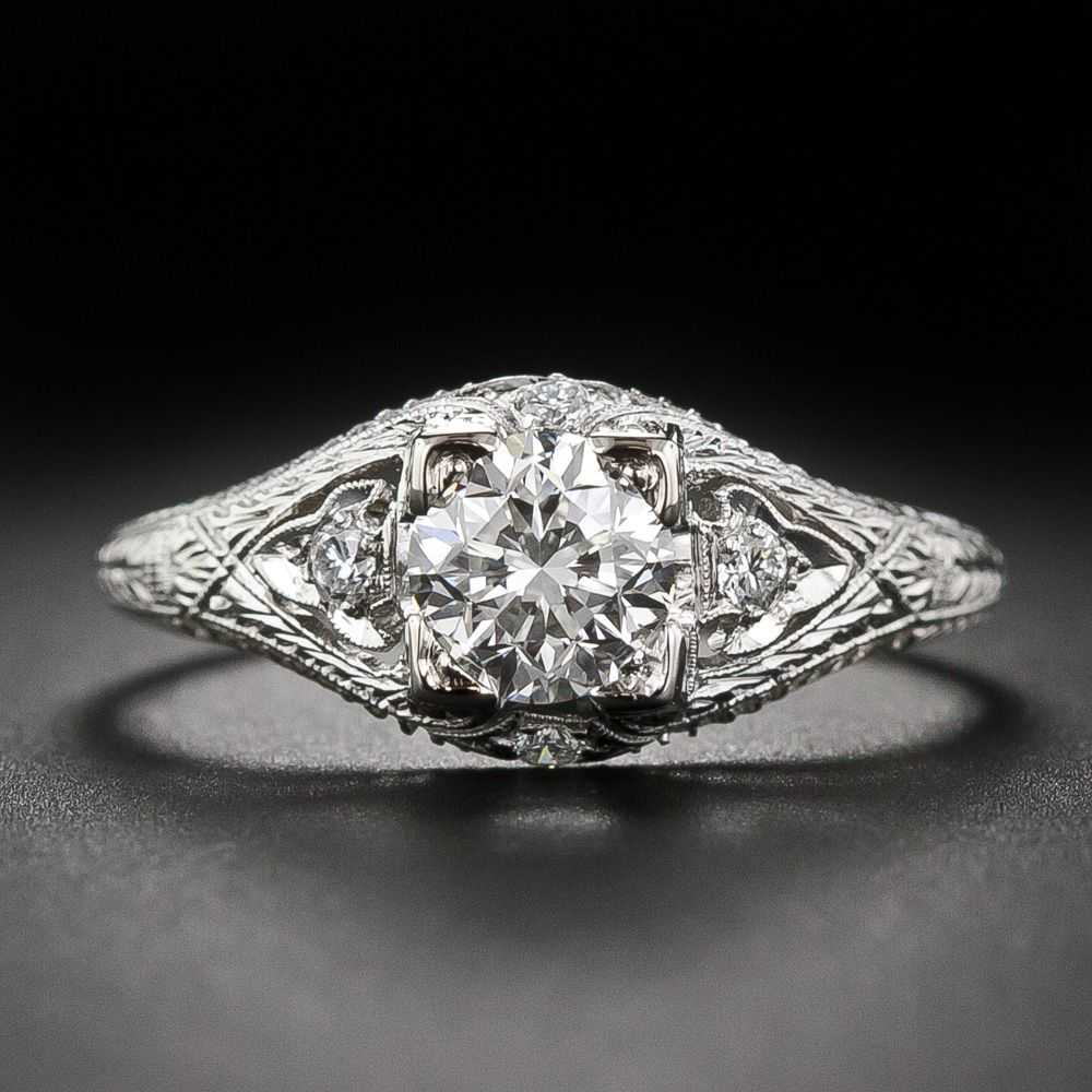 Art Deco 1.01 Carat Diamond Engagement Ring - GIA… - image 1