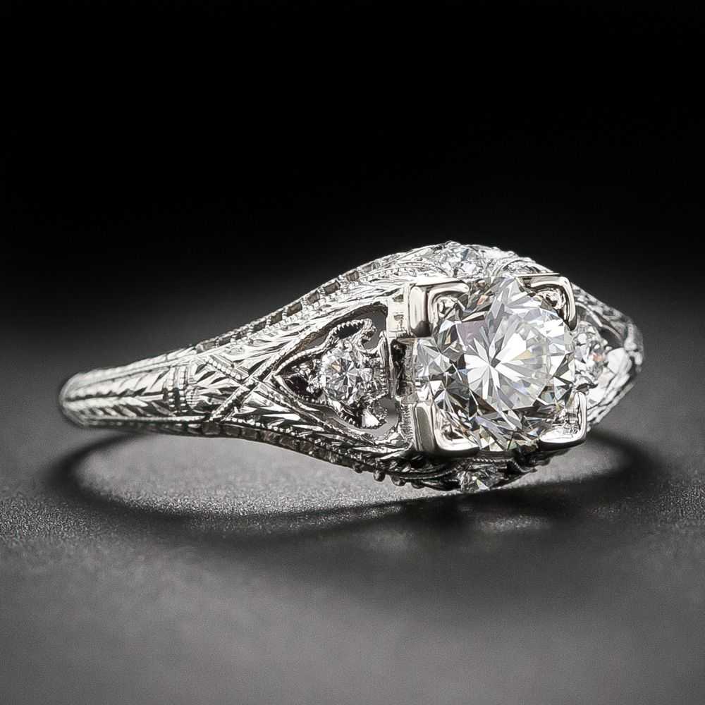 Art Deco 1.01 Carat Diamond Engagement Ring - GIA… - image 2