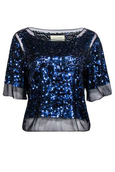 By Malene Birger - Black Mesh Top w/ Navy Blue Seq