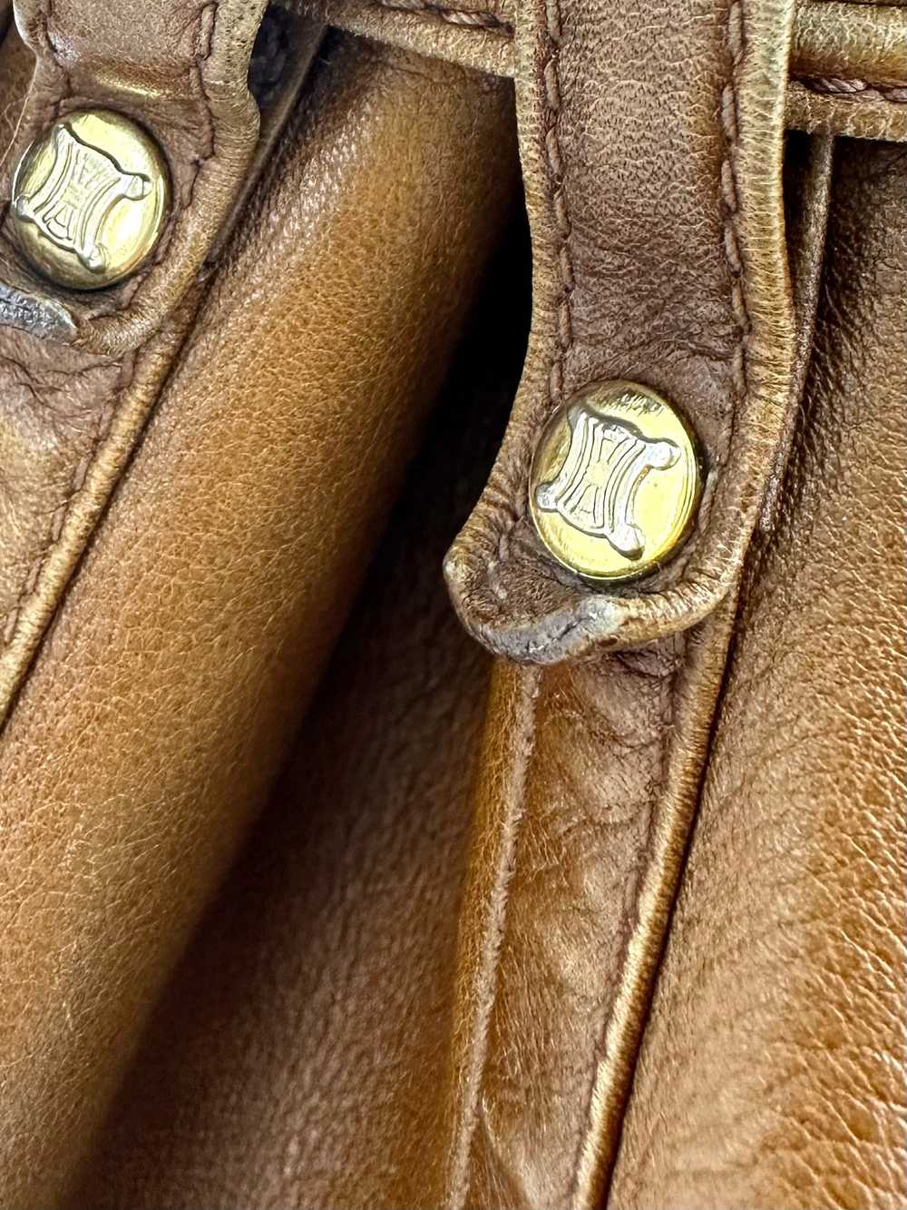 70s Celine Leather Bucket Bag - image 5