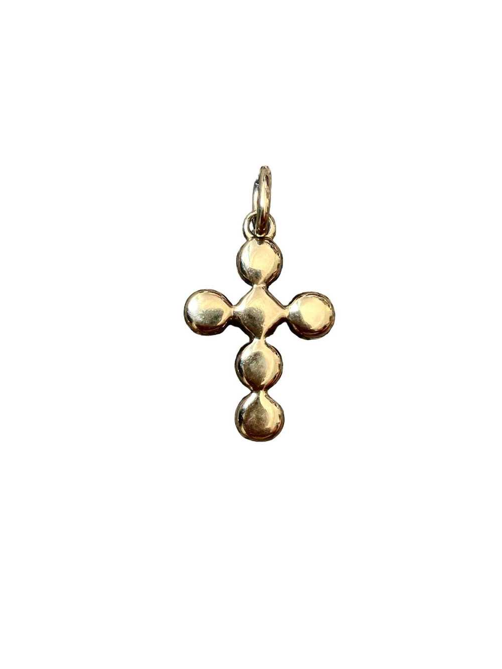 Golden metal cross pendant - Golden metal cross p… - image 2