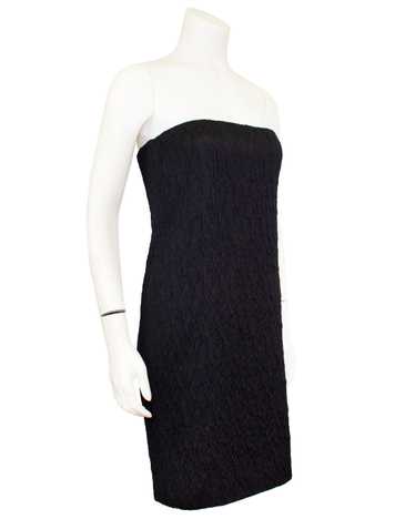 Calvin Klein Black Blistered Silk Dress