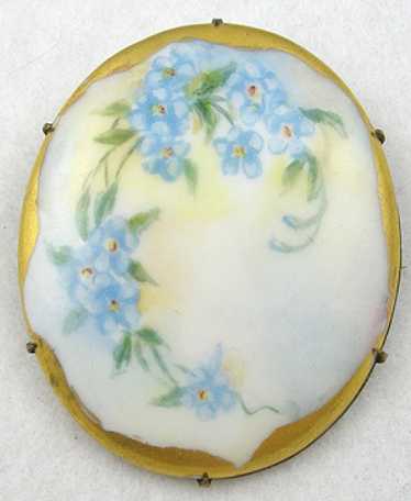 Hand Painted Porcelain Brooch - image 1