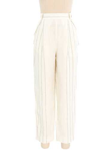 Gianni Versace Linen Pinstripe Trousers