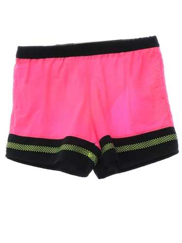 1980's Overboard Mens Neon Pink Swim Shorts