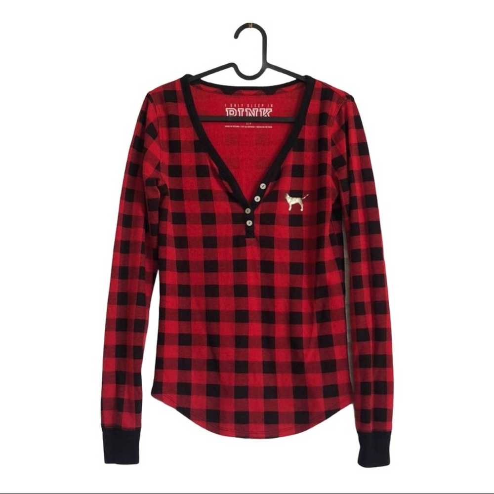 Vintage VS I only sleep in PINK buffalo plaid the… - image 1