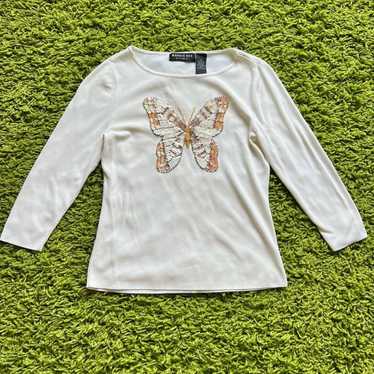 Vintage Y2k Bobbie Bee Knitwear Sequined Butterfly