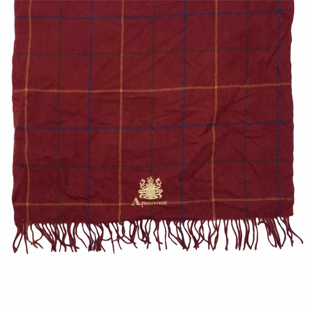 Aquascutum AQUASCUTUM Plaid Scarf Fringes Wool Mu… - image 3