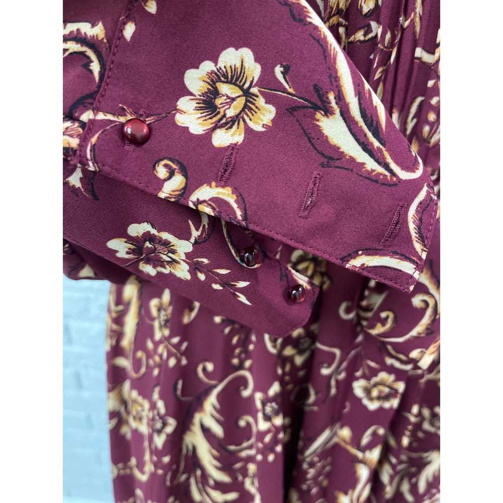 Nanette Lepore Nanette Lepore Burgundy Floral Pai… - image 11