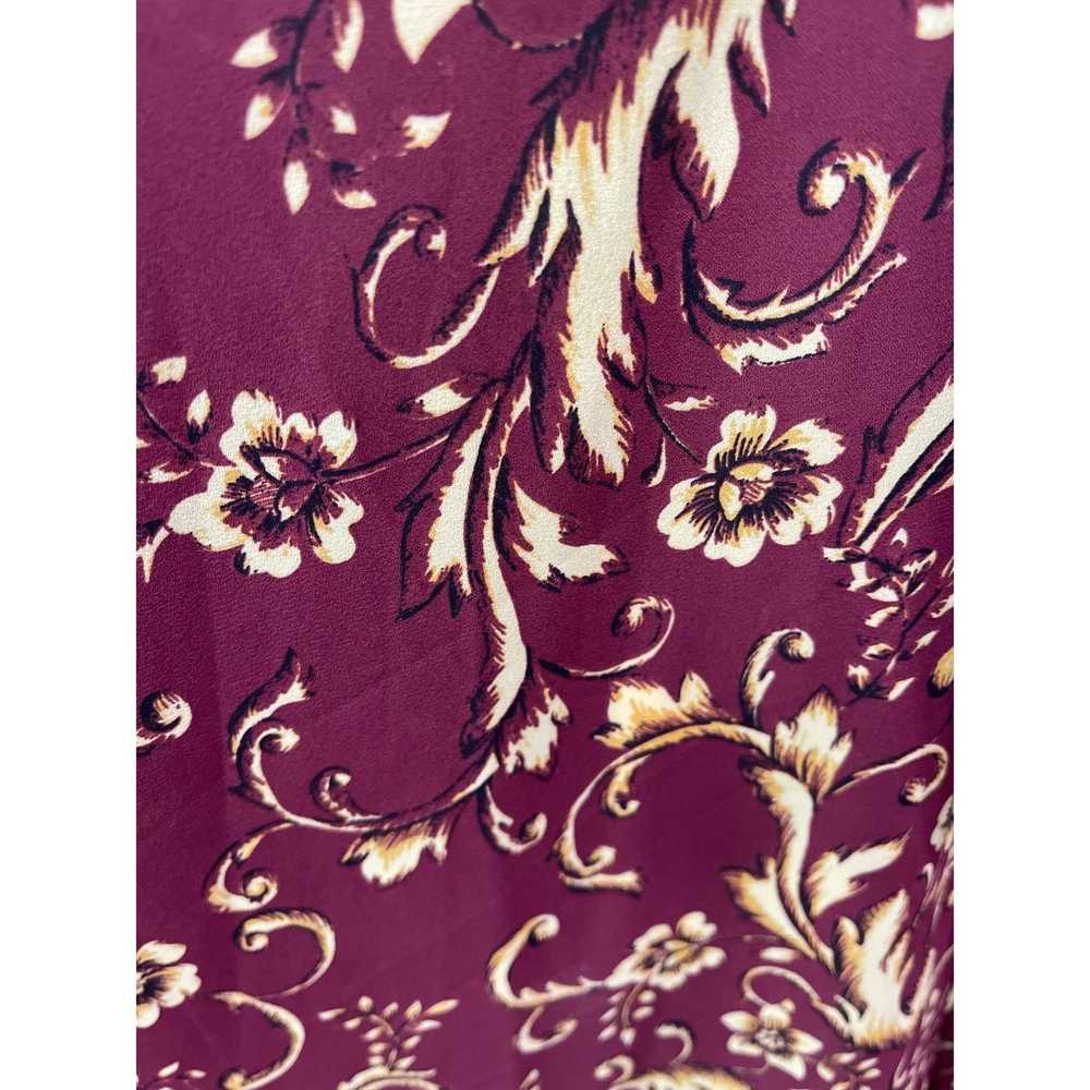 Nanette Lepore Nanette Lepore Burgundy Floral Pai… - image 12