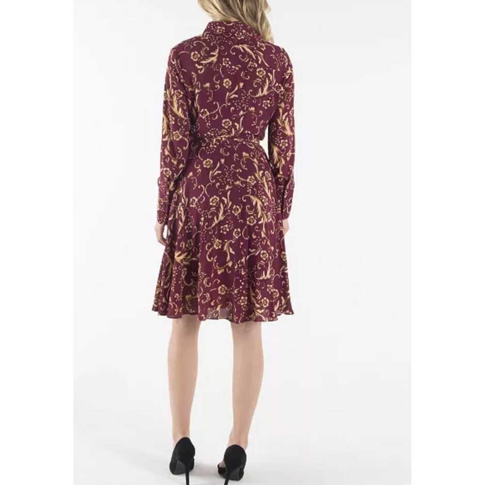 Nanette Lepore Nanette Lepore Burgundy Floral Pai… - image 2