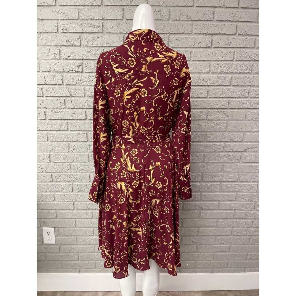 Nanette Lepore Nanette Lepore Burgundy Floral Pai… - image 4