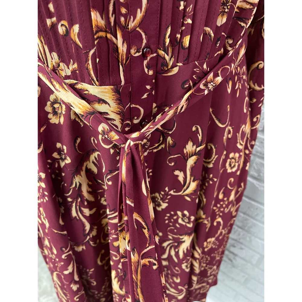 Nanette Lepore Nanette Lepore Burgundy Floral Pai… - image 8