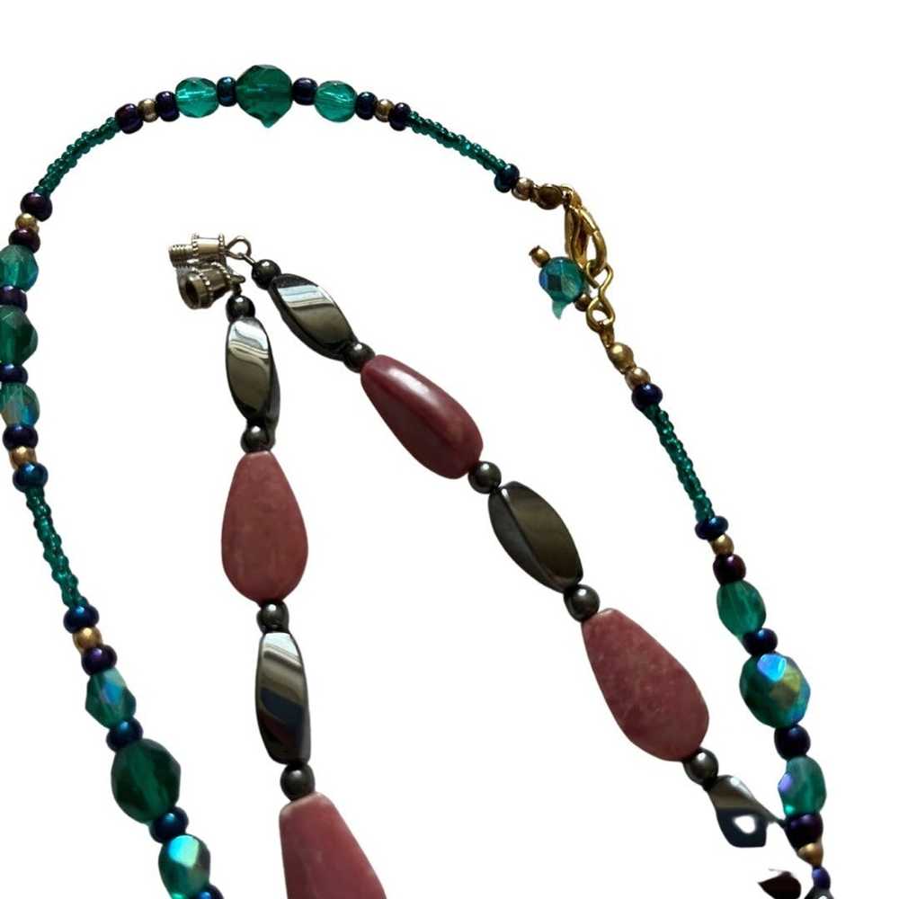 Vintage RETRO BEADED NECKLACES (2) - image 1