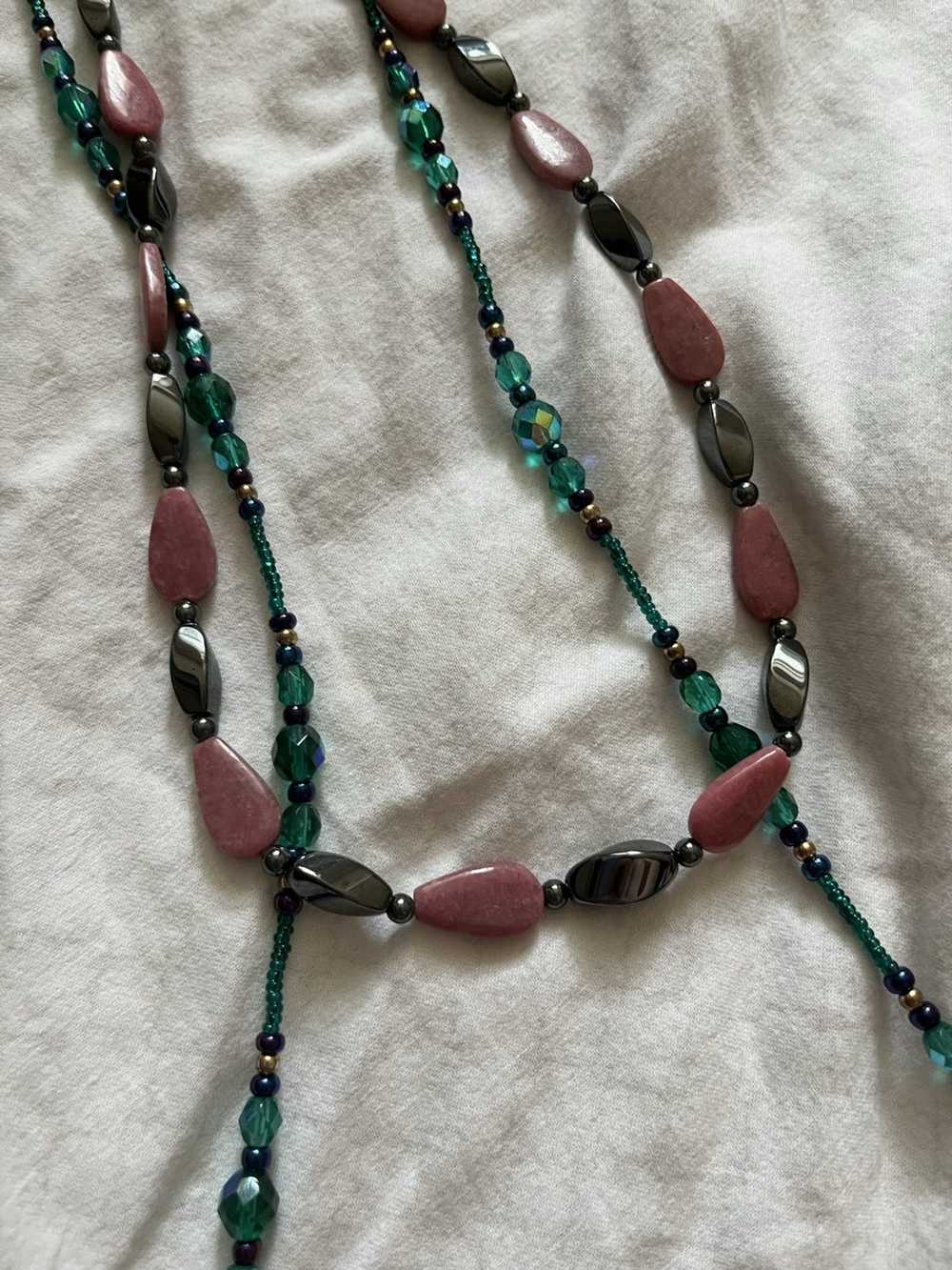 Vintage RETRO BEADED NECKLACES (2) - image 3