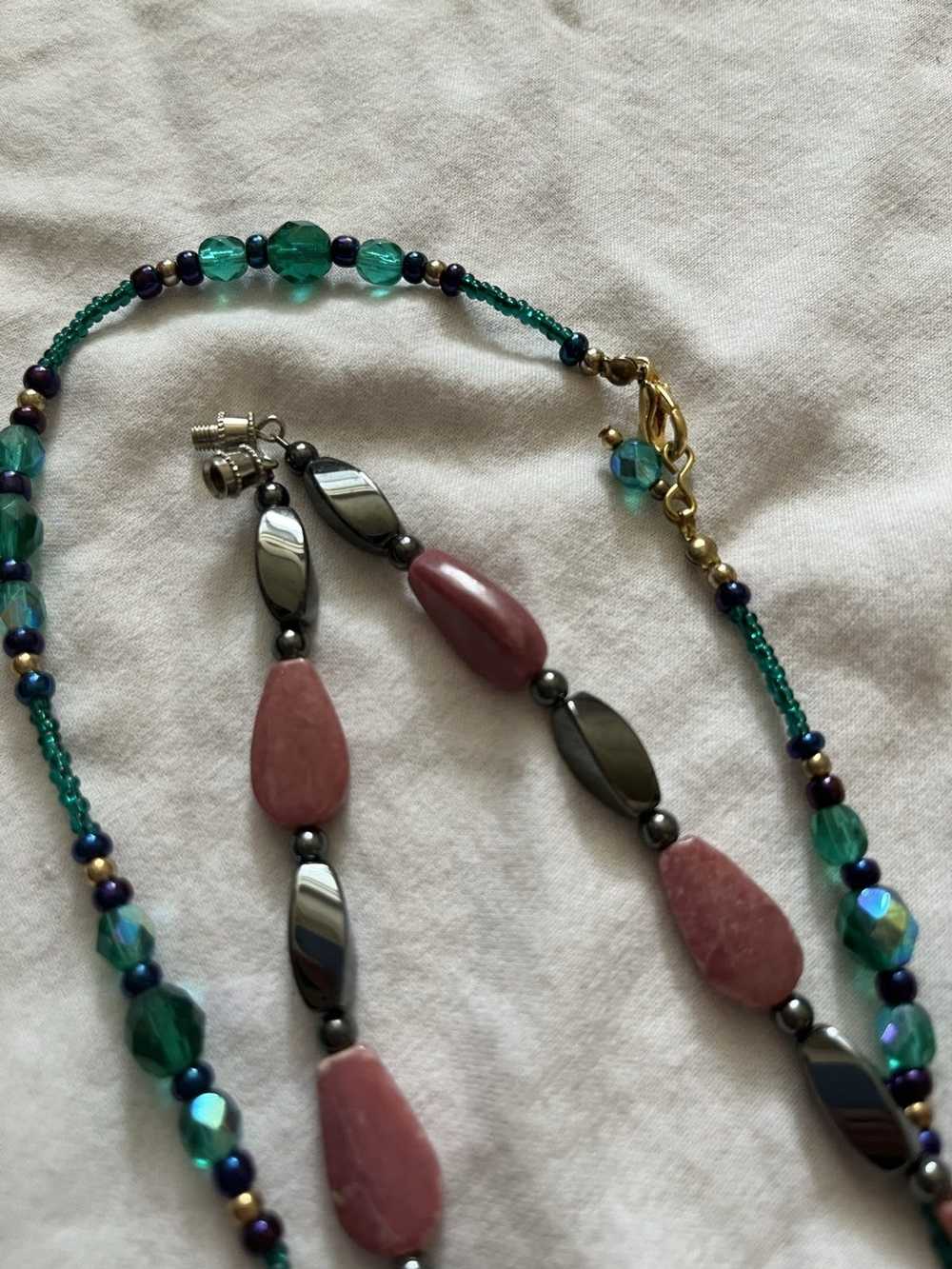 Vintage RETRO BEADED NECKLACES (2) - image 4