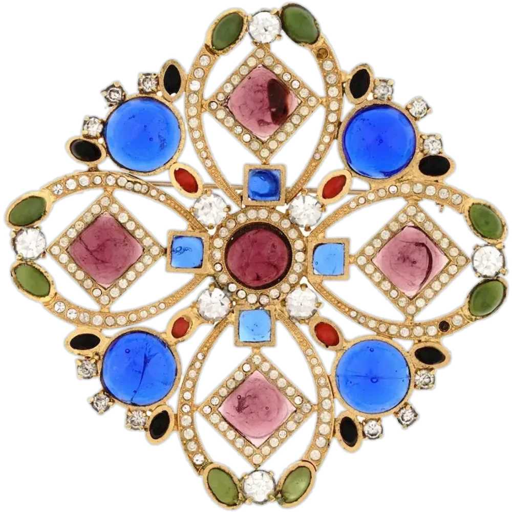 Butler And Wilson Gripoix Brooch Costume Jewelry - image 1