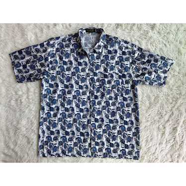 Men's Silk Hawaiian shirt with diagonal striped print